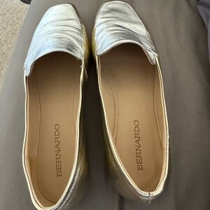 Bernardo Metallic Gold Slip-On Flats